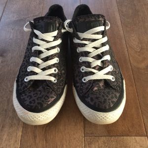 Converse shimmery cheetah low-tops